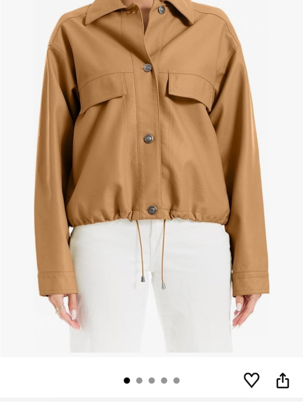 Max Studio Women’s Tan Drawstring Hem Jacket